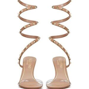 Valentino Garavani Rockstud 100 leather and PVC sandals
